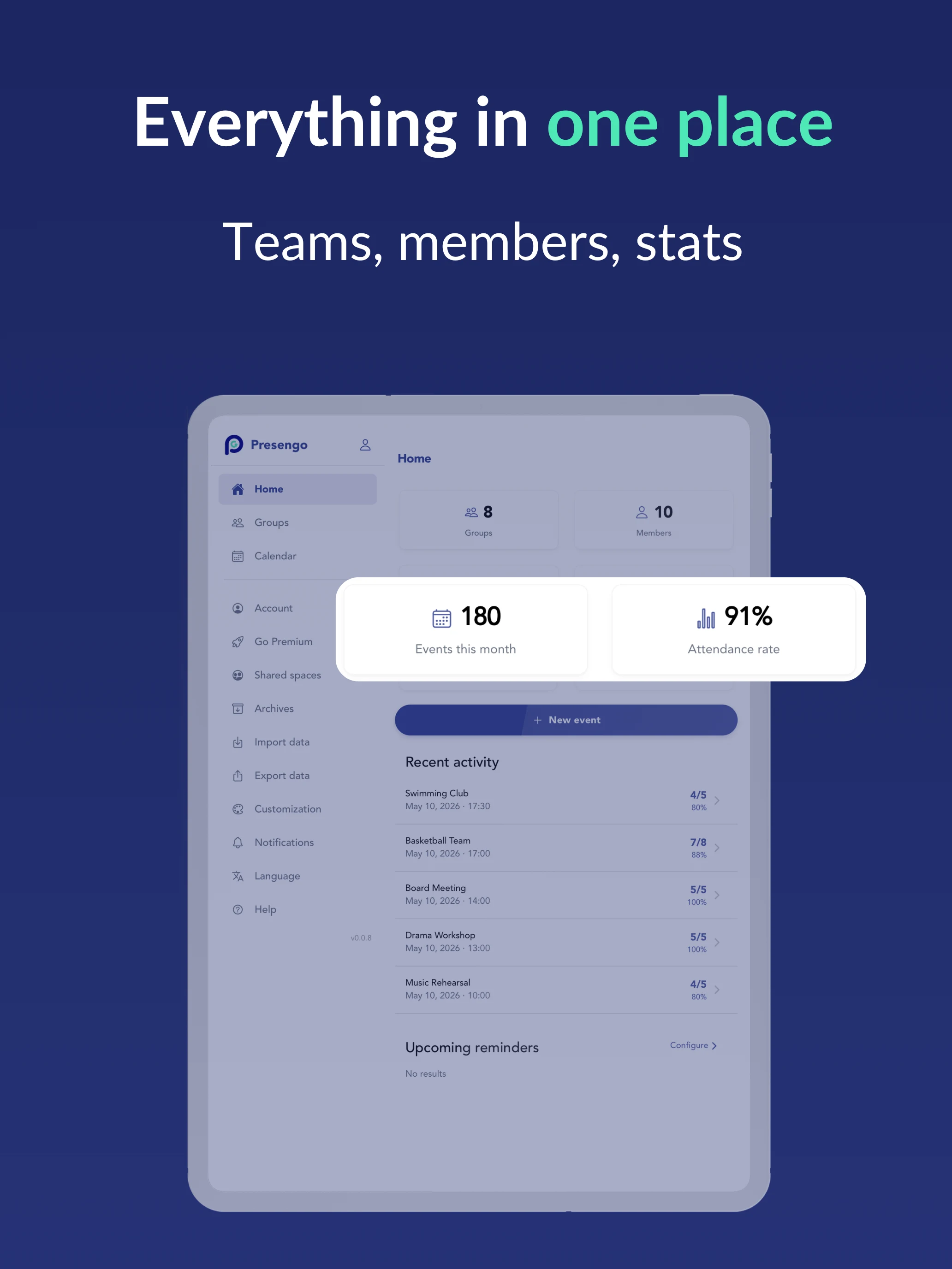 Presengo Attendance Register screenshot